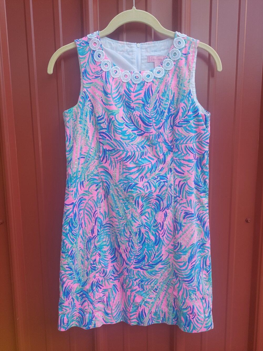 Lilly Pulitzer Mini Mila Girls Shift Dress Sz 14 Pink in Sunset Coco Breeze